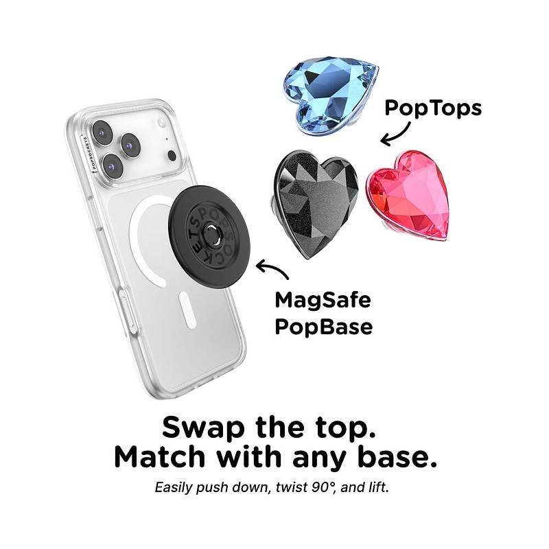 Crystal Heart Black Glitter &mdash;  PopTop image number 2